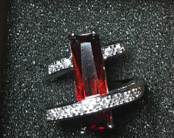 Sterling Silver Ruby Ring