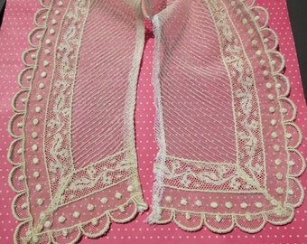 Antique Lace Vintage Lace Collar Pintucked Tulle Mixed Lace Polka Dots