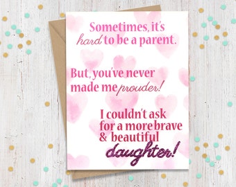 Brave and Beautiful Daughter - Support Greeting Card - Coming Out - Transgender - Loving Card - FourLetterWordCards