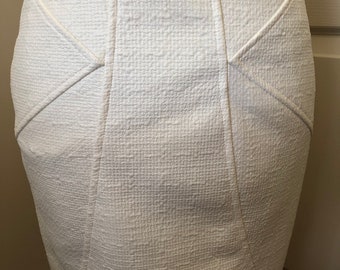 White Faux Leather Pencil Skirt