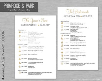 Bridal Party Timelines • Wedding Party Timelines and Welcome Letter • Wedding Schedule • Bridal Party • Wedding Party Itinerary