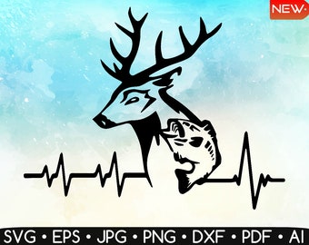 Deer heartbeat svg | Etsy