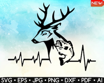 Deer heartbeat svg | Etsy