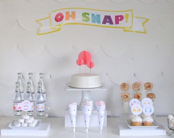 PRINTABLE 'Oh Snap!' camera party decor, labels and signs- complete printable photography party kit by kojodesigns