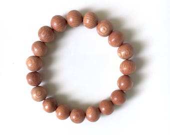 Wood Bead Stretch Bracelet, Rosewood 8mm