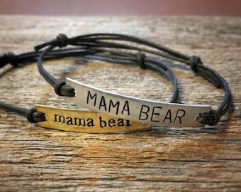 Mama Bear bar bracelet | or CUSTOM bracelet | boho bracelet | quote bracelet | simple bracelet | hippie bracelet | best friend gift