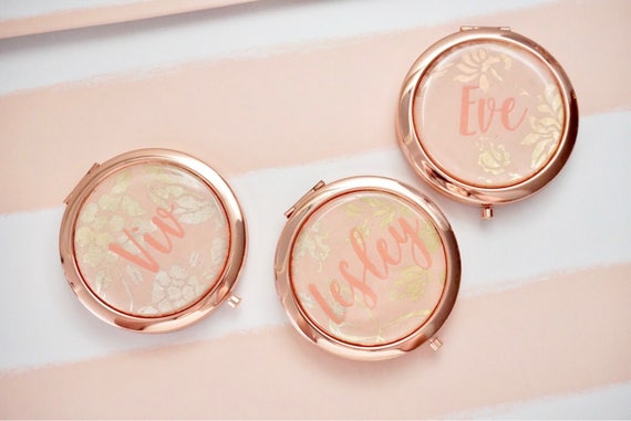 Personalized Compact Mirror Rose Gold Compact Mirror Gold
