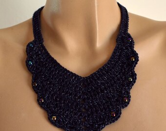 Crochet necklace, crochet necklace, knitted necklace, handmade, necklace, woman accessory, crochet, handmade, gift, crochet necklace, handmade