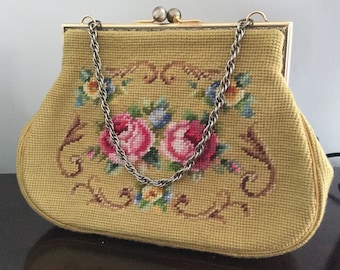 Vintage Petit Point Handbag Purse