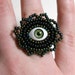 Green Evil Eye Ring - Adjustable - Evil Eye Ring - Gothic