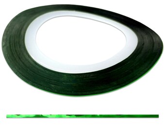 Green 0.4 mm Nail Striping Tape - No Glue Needed! - For Nail Art, Nail Designs and Patterns, Creating Flawless Manicures and Pedicures