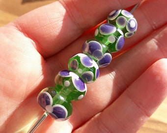 Playful - lampwork bead set, handmade lampwork beads