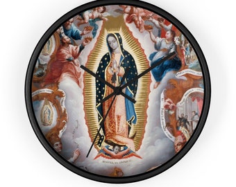 Wall Clock - Our Lady Of Guadalupe - Religious Home Decor - Catholic Home Decor - Virgin Of Guadalupe Clock