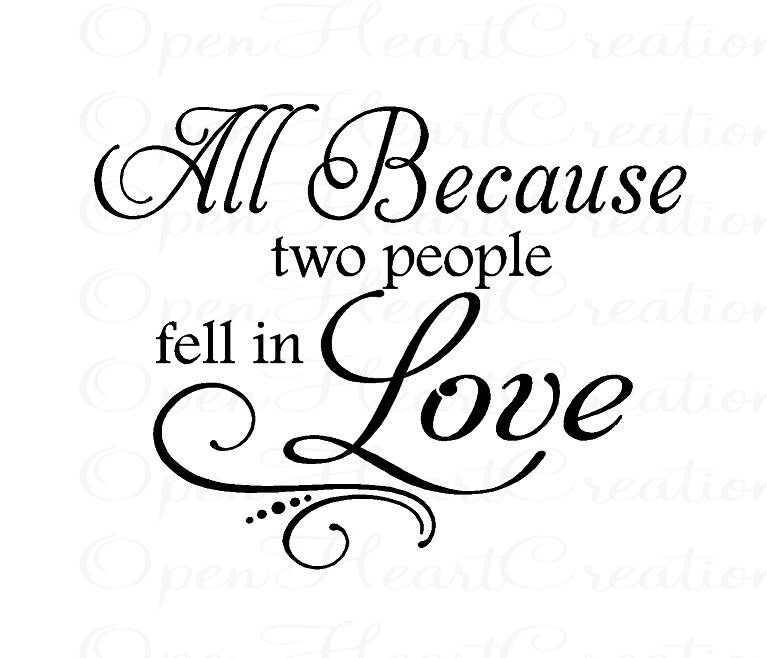 Download All Because Two People Fell in Love Vinyl Wall Decal Family
