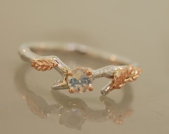 Leafy Branch Ring,twig ring,branch ring,alternative engagement ring,wedding ring, gold twig ring,