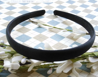 SALE--10 pcs 15mm Black Satin Headbands
