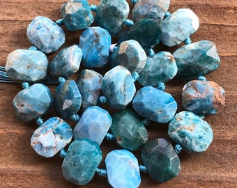 Apatite beads faceted rectangles natural stones gemstones half strand