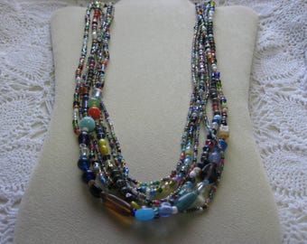 Z- Glass Mardi Gras beads from New Orleans-Carnival --Parade--lot of six
