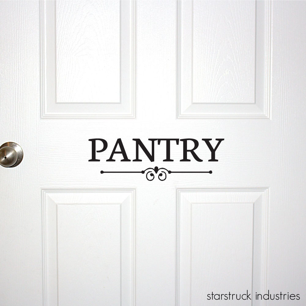 Pantry Door or Wall Decal Decorative Food Pantry Sign Pantry