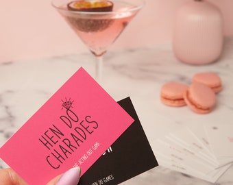 Hen Do Charades - Hen party Games - Hen Party charades - hen night game - bachelorette game - bridal shower game - charades
