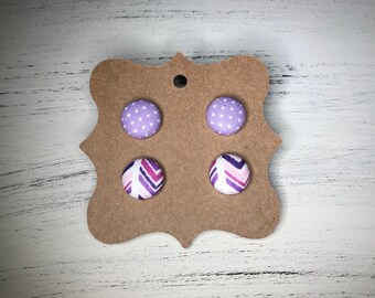Purple earrings, button earrings, mother’s day gift