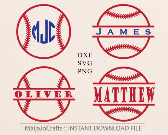 Download Baseball Split monogram SVG cut files DXF file instant