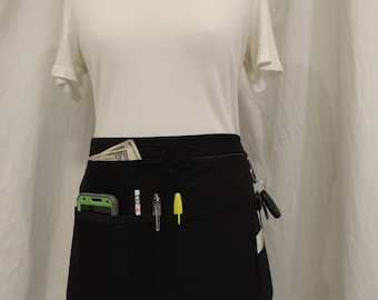 Black vendor/waitressing apron made of sturdy twill fabric