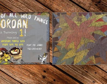 Where the wild things are King of all the wild things birthday invitation