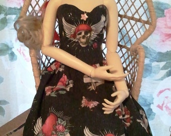 Steampunk Peasant Dress, BJD SD13 OOAK Handmade