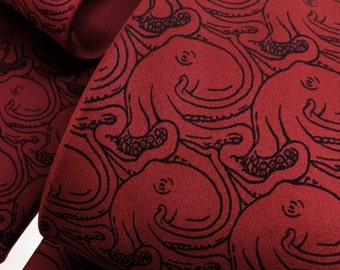 Octopus Tie - Black Octopuses on Burgundy or Silver Necktie - Geek Gift