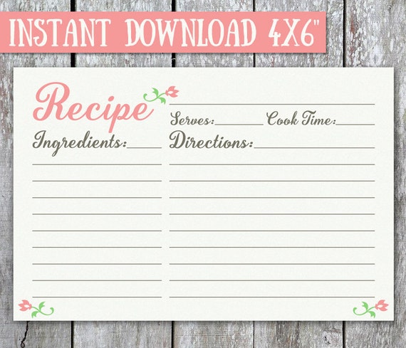 printable recipe cards 4x6