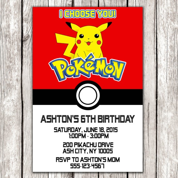 Pokemon Invitation Pokemon Birthday Party DIY Printable