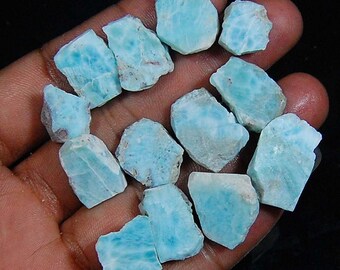 138.00 cts A++ 100% natural raw minerals Sky Blue LARIMAAR rock ROUGH gemstones CABOCHON Wholesale Lot 13 Pc