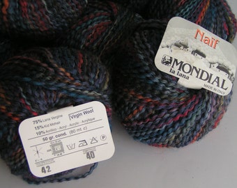 YARN MONDIAL Clearance Sale Naif Color 42 Lot 40 Approx 50 grams approx 80 meters wool kid