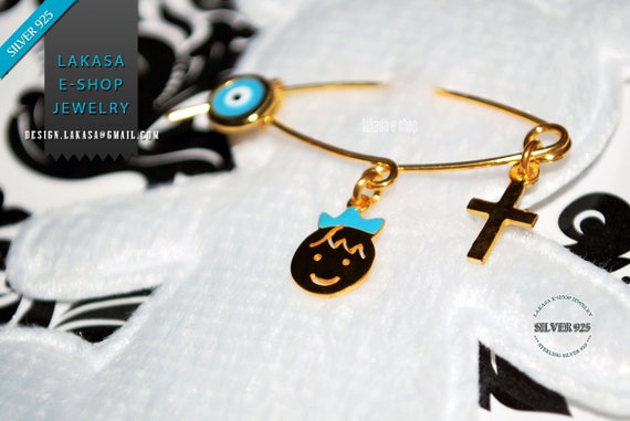 Best Price Little Prince Boy Baby Brooch Sterling Silver Gold plated Jewelry Cross Eye Best gift ideas Baptism Religious Christening Newborn