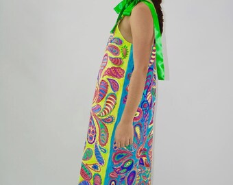 Hand Painted Paisley Maxi Dress