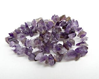 Amethyst Beads, 15in Strand, Amethyst Chips, Gemstone Chips, Small Amethyst Chips, Purple Stone, Gemstone Supplies, UK Seller