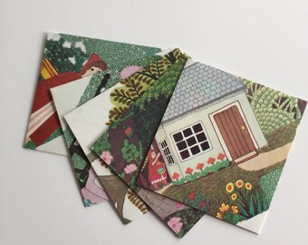 Set of 5 Handmade Book Page Envelopes -