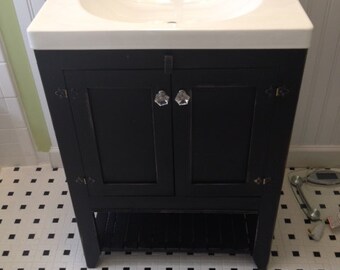 Bathroom vanity, black, cabinet