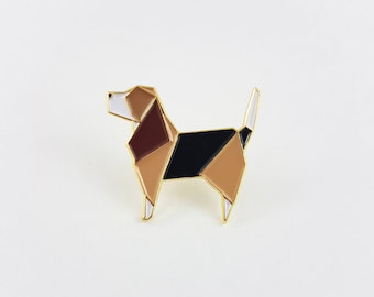 Origami Dog Soft Enamel Pin,Enamel Pin,Origami Jewelry,Dog Pin,Dog Gift,Dog Lover,Origami Dog,Lapel Pin,Pooch,Beagle Dog,Stocking Stuffers