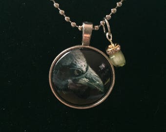 Handmade Crow Necklace with Charm
