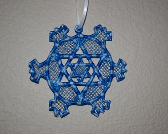 Lace Hanukkah Snowflake Ornament