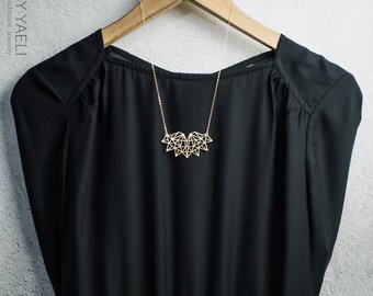 Geometric necklace triangle necklace heart necklace gift for her unique necklace gold necklace minimalist necklace Geometric pendant