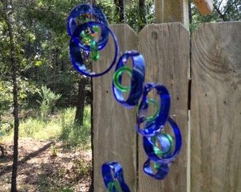 RECYCLING MIXED bottles into windchimes, musical, eco friendly and green, wind chime, mobile, wind chimes