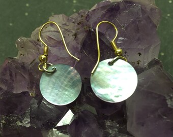 Abalone Disk Earrings