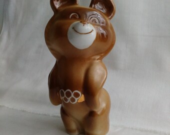 Vintage porcelain figurine Olympic bear figurine USSR vintage Soviet porcelain statue Porcelain doll Vintage souvenir Soviet figurine 80s