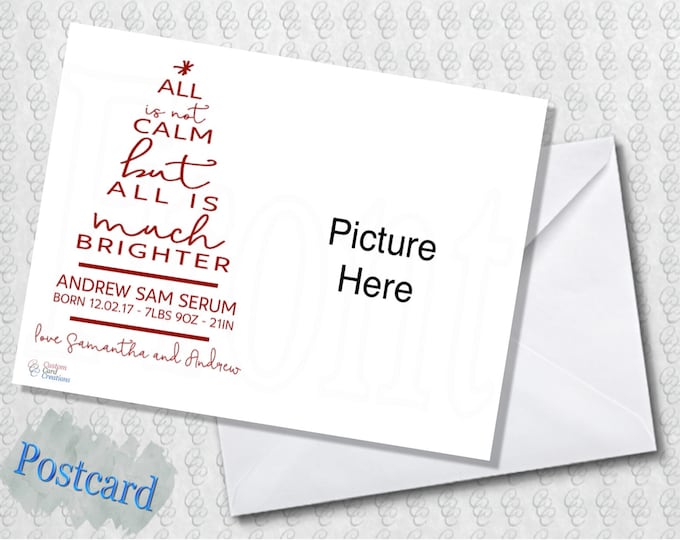 baby announcement postcard