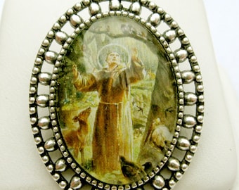 Saint Francis brooch/pin - BR02-049