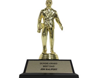 Jim Halpert Best Dad Dundie Award Trophy The Office TV Show Michael Scott Dunder Mifflin Dundies Dundee Dundees Dundy Father's Day Gift Idea