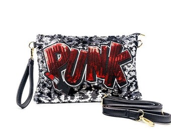 Punk Sequin Clutch Bag
